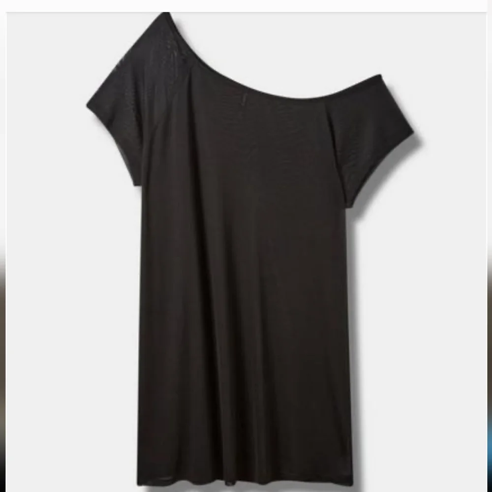Torrid Black Mesh Swim Off Shoulder Cover Up Dress 2X NWT